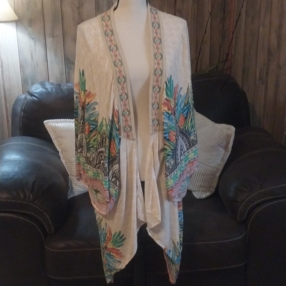 Flying Tomato Bohemian Floral Print Kimono Size S/M